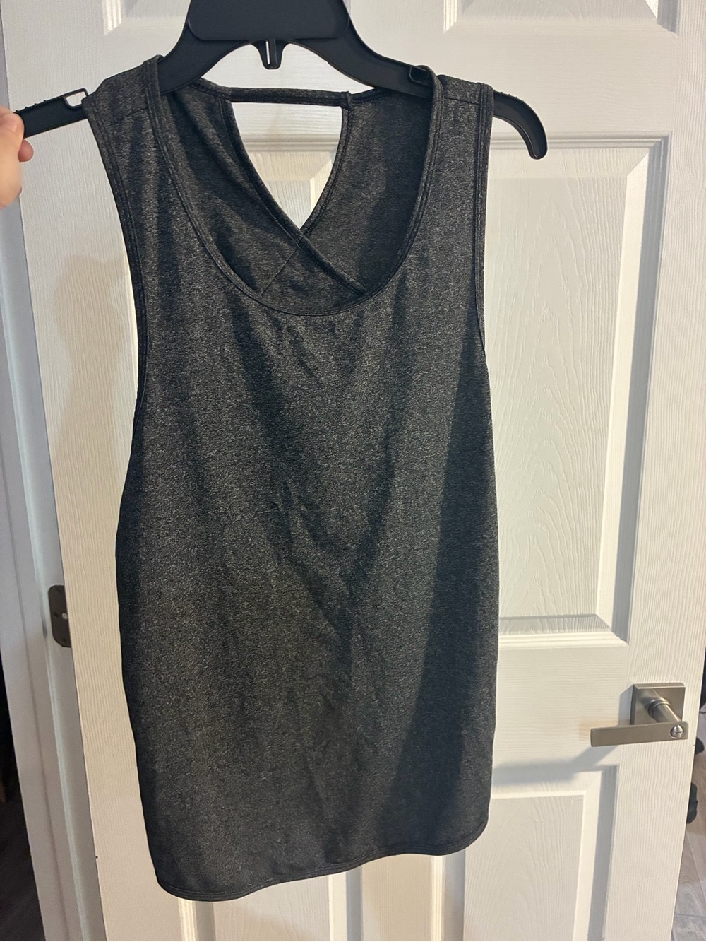 Sporty Dark Gray Racerback Tank Top